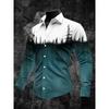 Stylish Long-sleeve Shirt with Forest Print, Ideal for Casual Wear.