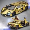 1/24 Lamborghini Revuelto Alloy Sports Car Model Diecast Metal Racing Electroplating Vehicles Car Model Sound Light with Spray Kids Toy Gift