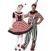 Costume de Clown de Cirque pour Couple Adulte Halloween Ensemble Rayé Fête Masquée Performance
