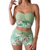 New printed drawstring high waist shorts sexy bikini swimsuit swimsuit women