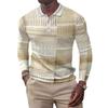 New Men's Sweatshirt Geometric 3D Printed Casual Lapel Polo Shirt