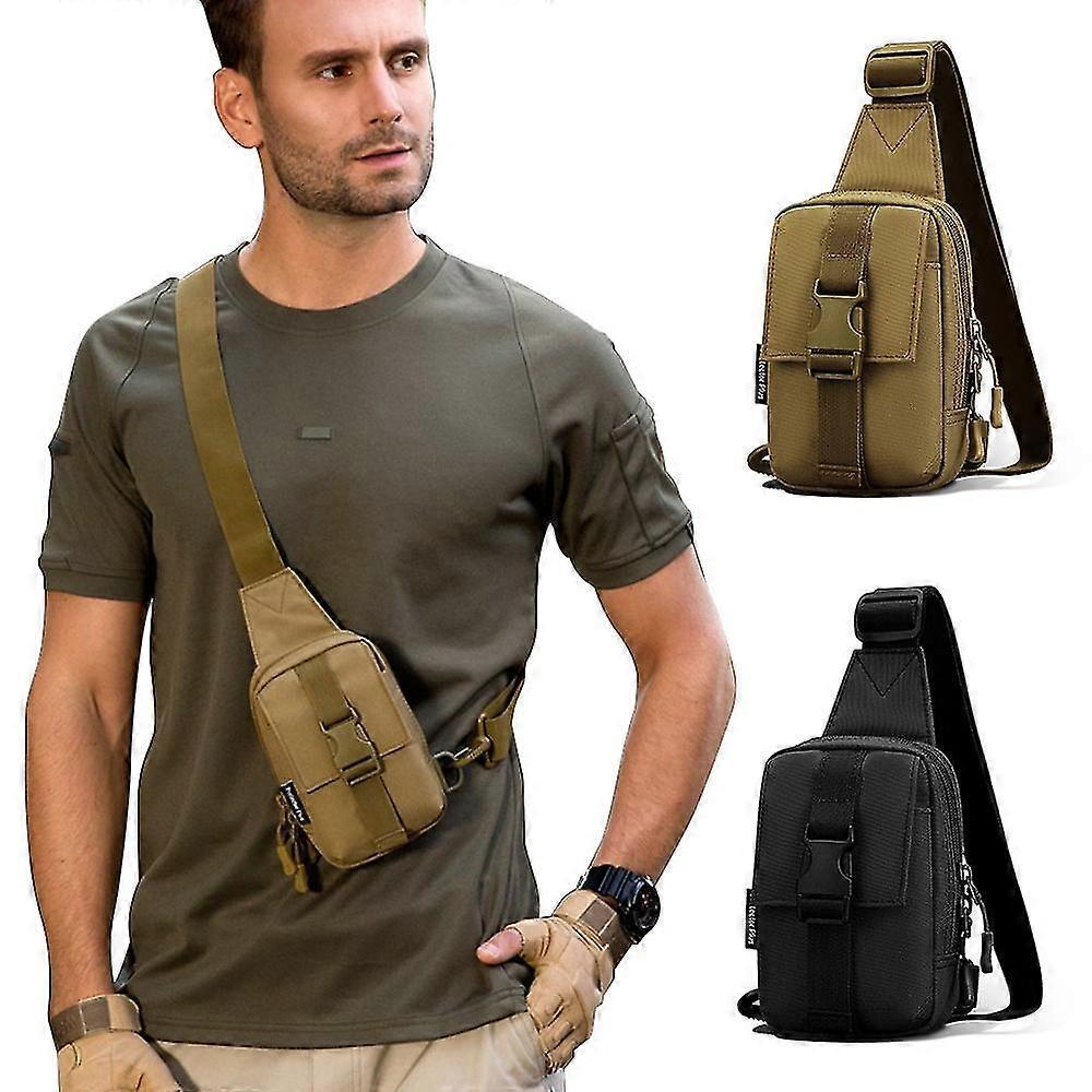 Tactical Chest Bag Military Trekking Pack Edc Sports Bag Shoulder Bag Crossbody Pack Assault Pouch For Hiking Cycling Campinga