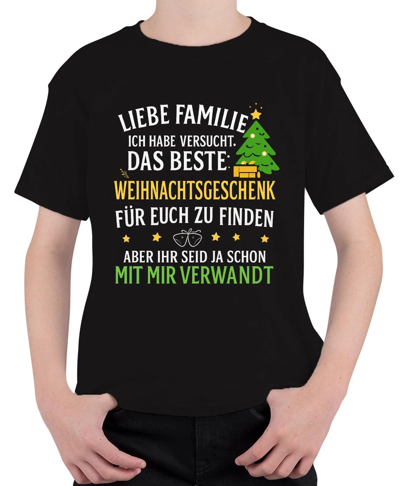 Liebe Familie bestes Weihnachtsgeschenk lustig verwandt Spruch Unisex Kinder T-S XXXXL