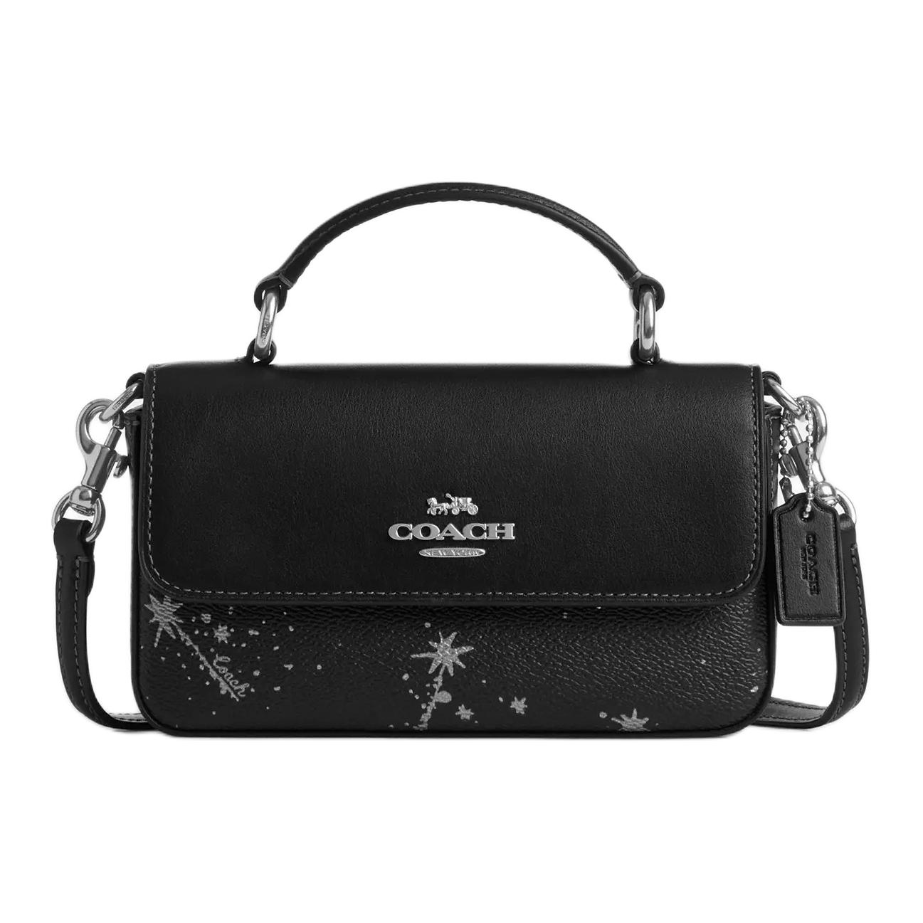 

Coach Josie 18 Star Print Coated Canvas And Leather Shoulder Crossbody Bag Small Women handbags Black CCK82-SVA47 Basic Set (Bag+Dust Bag)