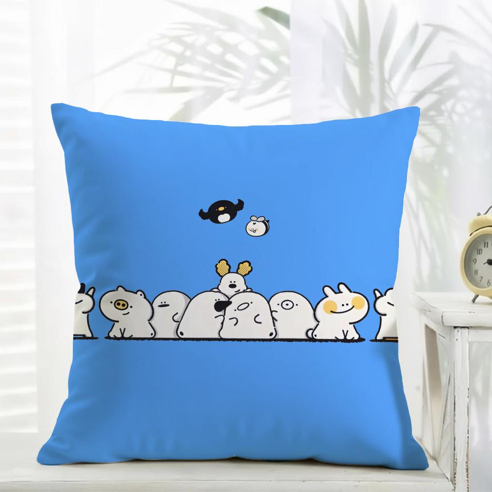 Cute IP Portrait Cushion Cover Comfort Daily Washable Linen Soft for Sofa Bed Home Room Decor