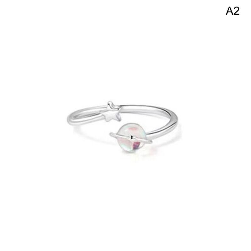 Couple Ring Happy Planet Astronaut Moonstone Couple Pair Ring Light Luxury