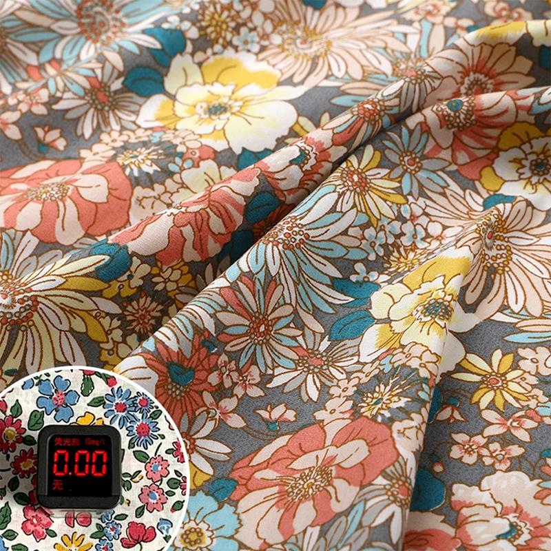 100x150cm French Sweet Floral Fabric Pure Cotton Printed Poplin Fabric Girl Dress Clothing Fabric Handmade DIY Accessories
