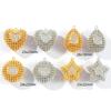 1 Piece Brass Charms Gold Plated 3D Clear Cubic Zirconia Heart Water Droplet Pentagram Round Pendants For DIY Necklace Making