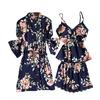 Sexy Wireless  Rimless Pajamas Lace Nightdress Silk Underwear Women Sleepwear