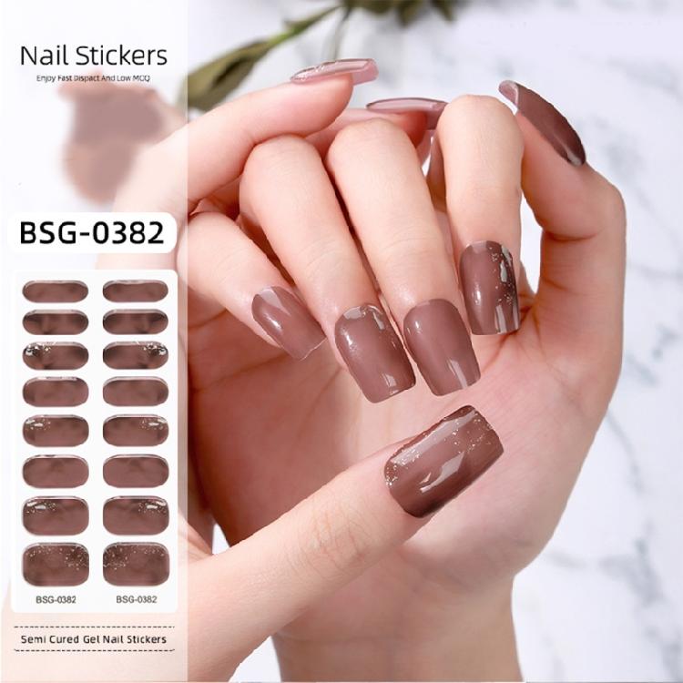 Self Adhesive Gel Nail Strips Nail Polish Stickers Nail Art Decals for Women