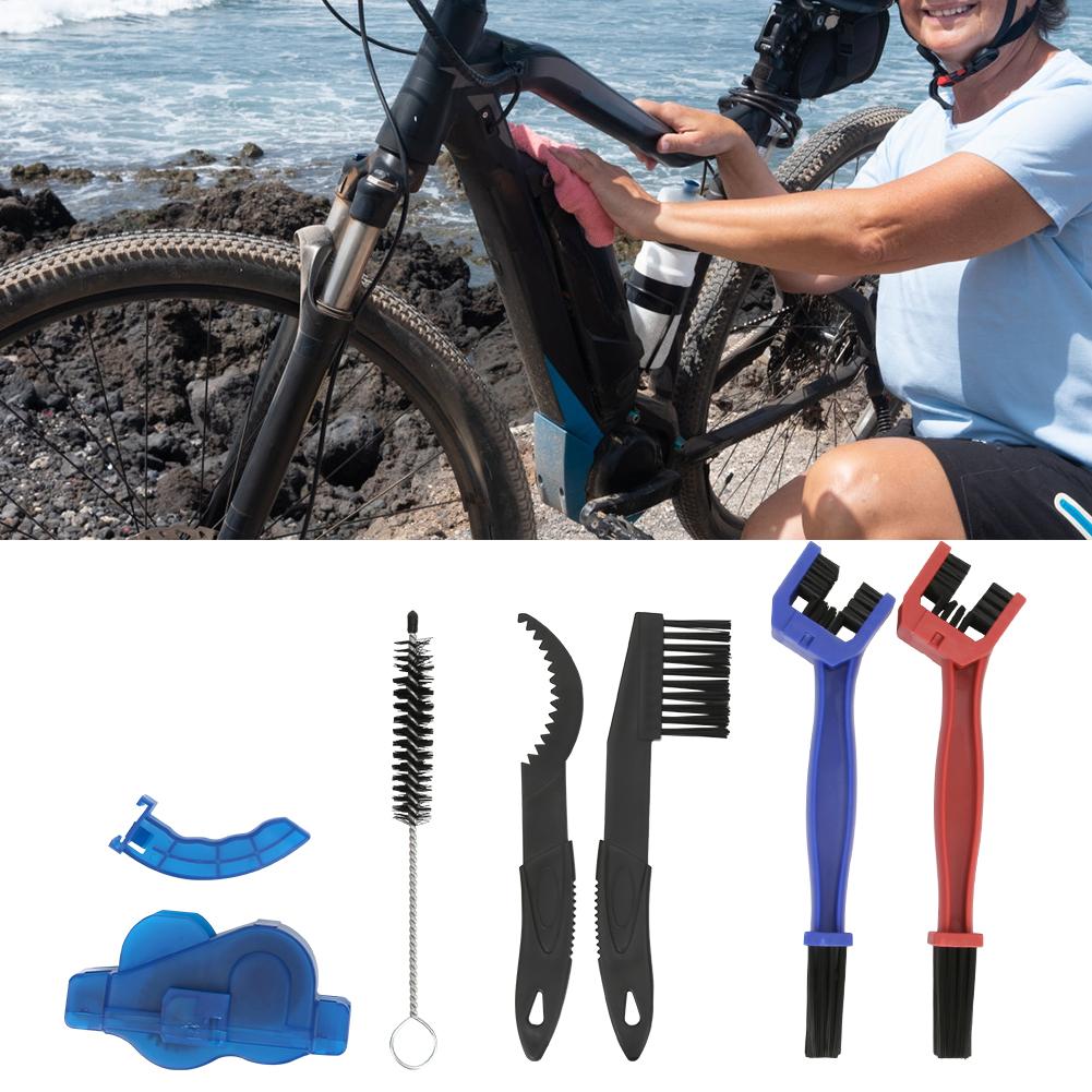 6PCS Cycling Maintenance Equipment Mountain Bike Chain Brush Cleaner Cleaning Tool Kit