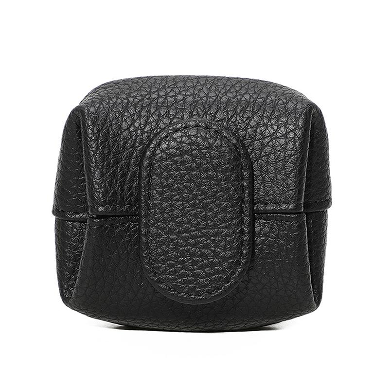 Solid-Color Mini Coin Storage Purse Leather Change Purse For Women Buckle Key Earphone Storage Bag For Outgoing Shopping
