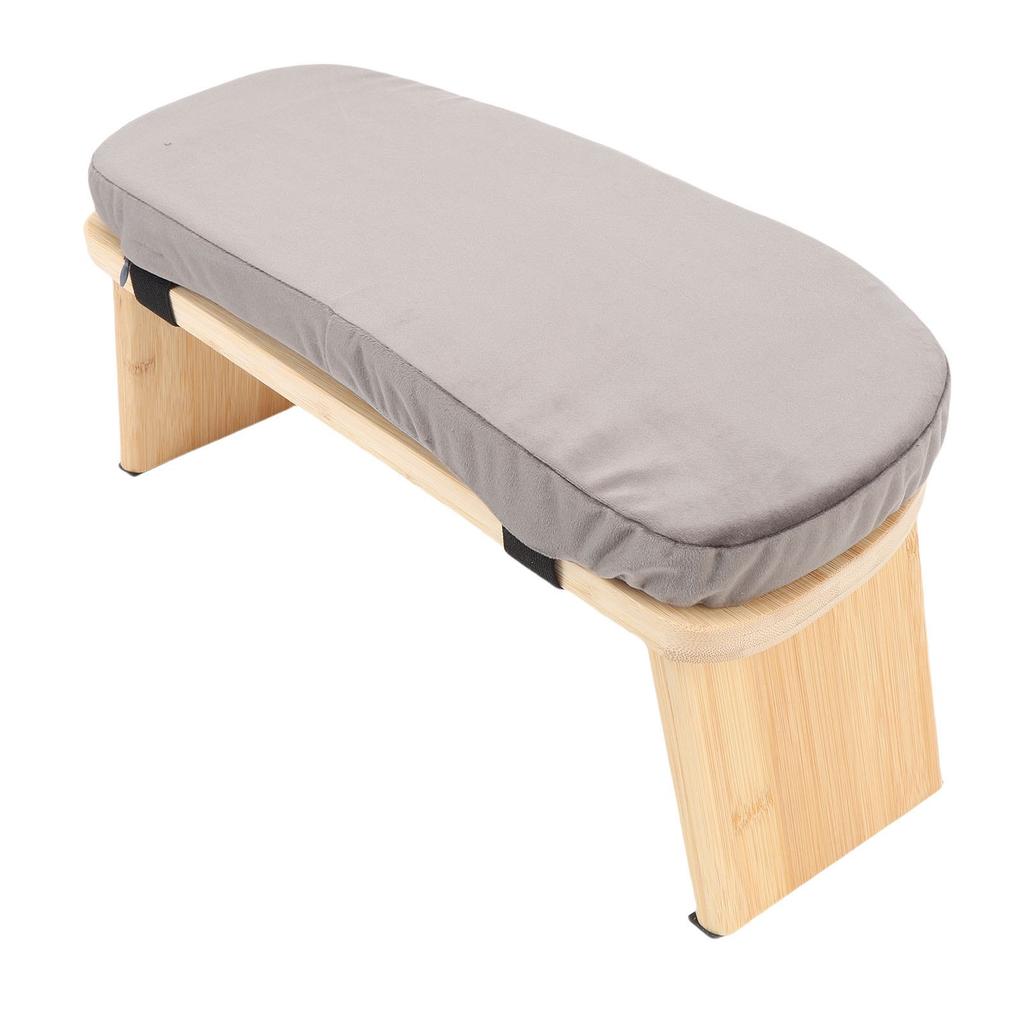 Wooden Meditation Bench Ergonomic Detachable Meditation Kneeling Stool Soft Cushion for   with Carry Bag