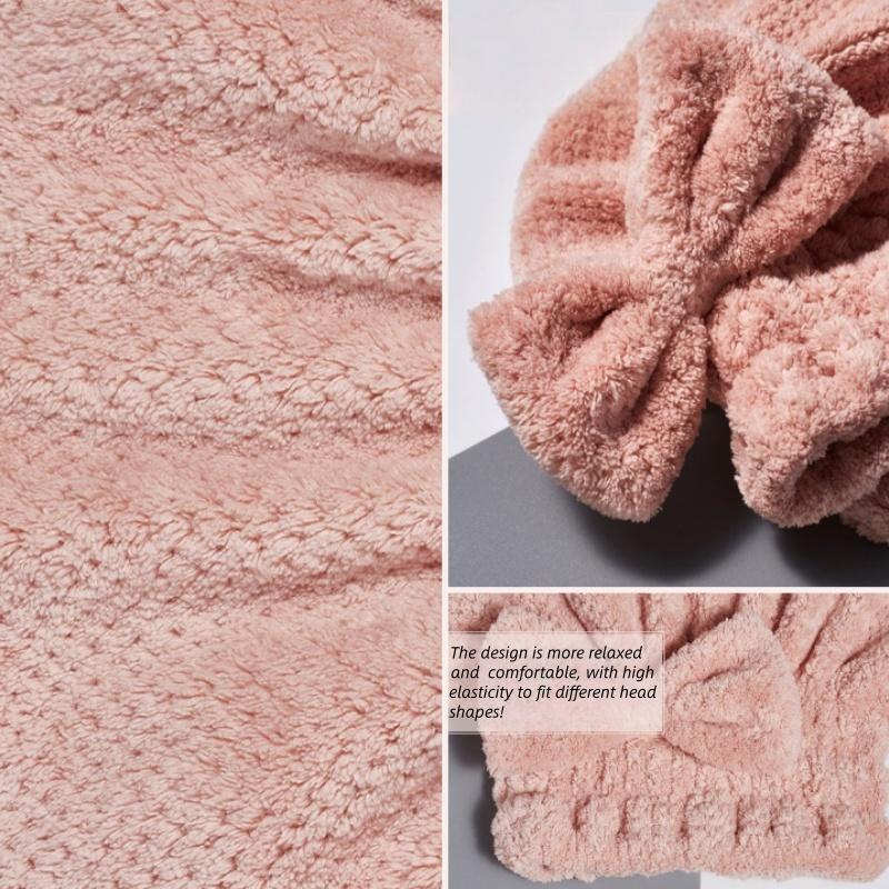 Bowknot Drying Cap, Women's Absorbent Quick-Dry Thick Coral Fleece Pineapple Pattern Home Bath Hair Towel