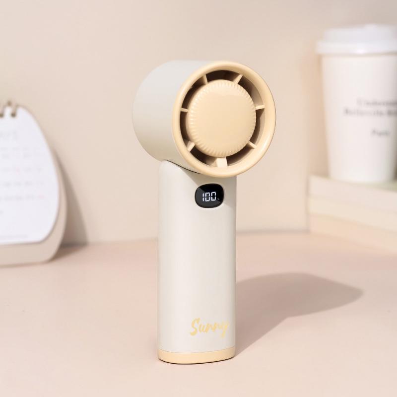 Compact USB Rechargeable Leafless Handheld Fan with LED Display and Strong Wind 59 x 62 x 158 mm