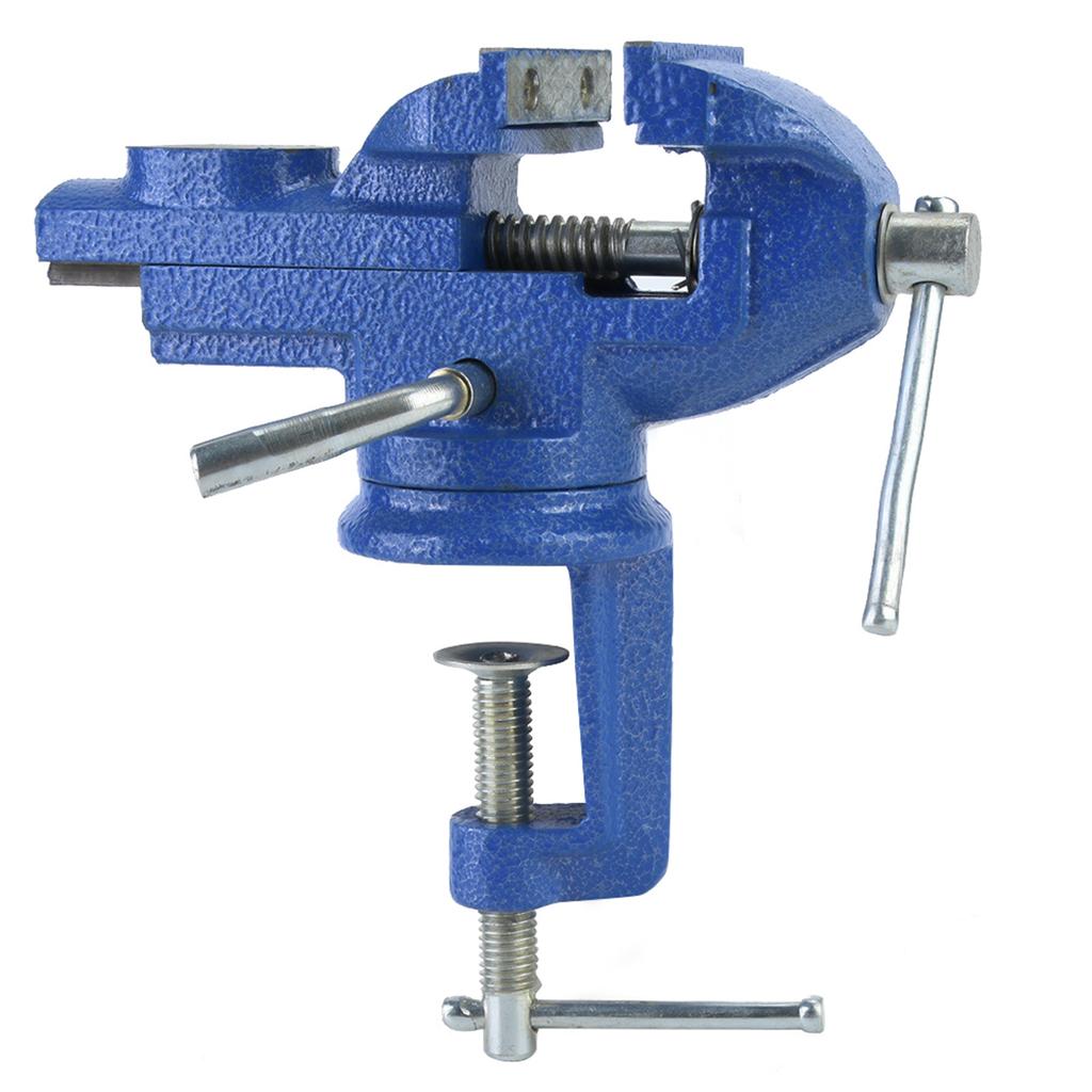 Clamp On  Bench Vise Swivel Table Clamp with Anvil for Jewelry Woodworking (60mm)