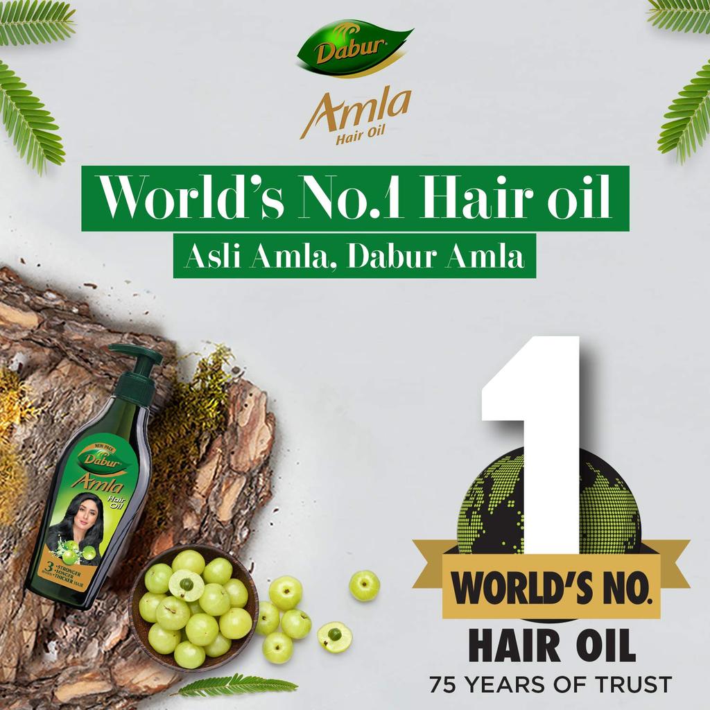Dabur Amla Hair Oil 550ml | Nourishes Scalp, Strengthens Roots & Promotes Thick Long Hair Growth | Controls Hair Fall & Supports Natural Shine