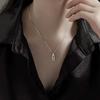 New 925 Silver Necklace Personality Charm Simple Style Geometric Shape Pendant Choker for Women's Exquisite Jewelry