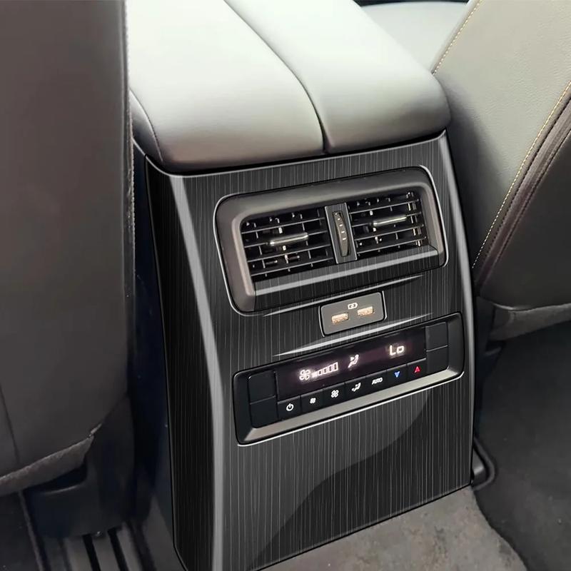 Car Decoration Rear Seat Air Conditioning Cover For Mazda CX80 CX-80 cx80 2024 2025 Carbon Fiber Glossy Black Styling