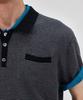 THEKNITCOMPANY Orea Striped Polo Shirt - Onyx Black