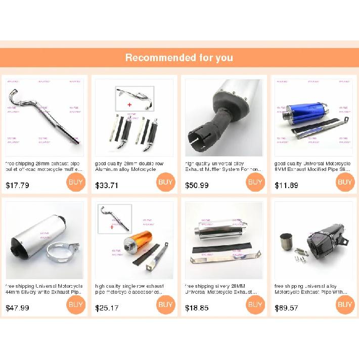 black Single exhaust pipe Universal Motorcycle Modified Pipe Slip-on Motorbike Muffler Moto ATV Scooter For Dirt Bike