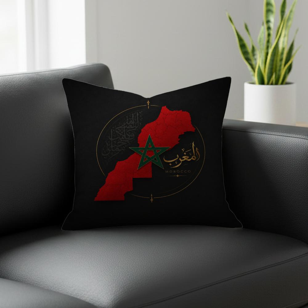 Map Morocco Map Cushion Cover Natural Linen Pillowcase Set AllinOne Decor for Sofa Bedroom Chair