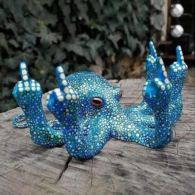 Anger Octopus Angry Octopus Creative Decorative Sculpture Resin Handicraft Ornaments