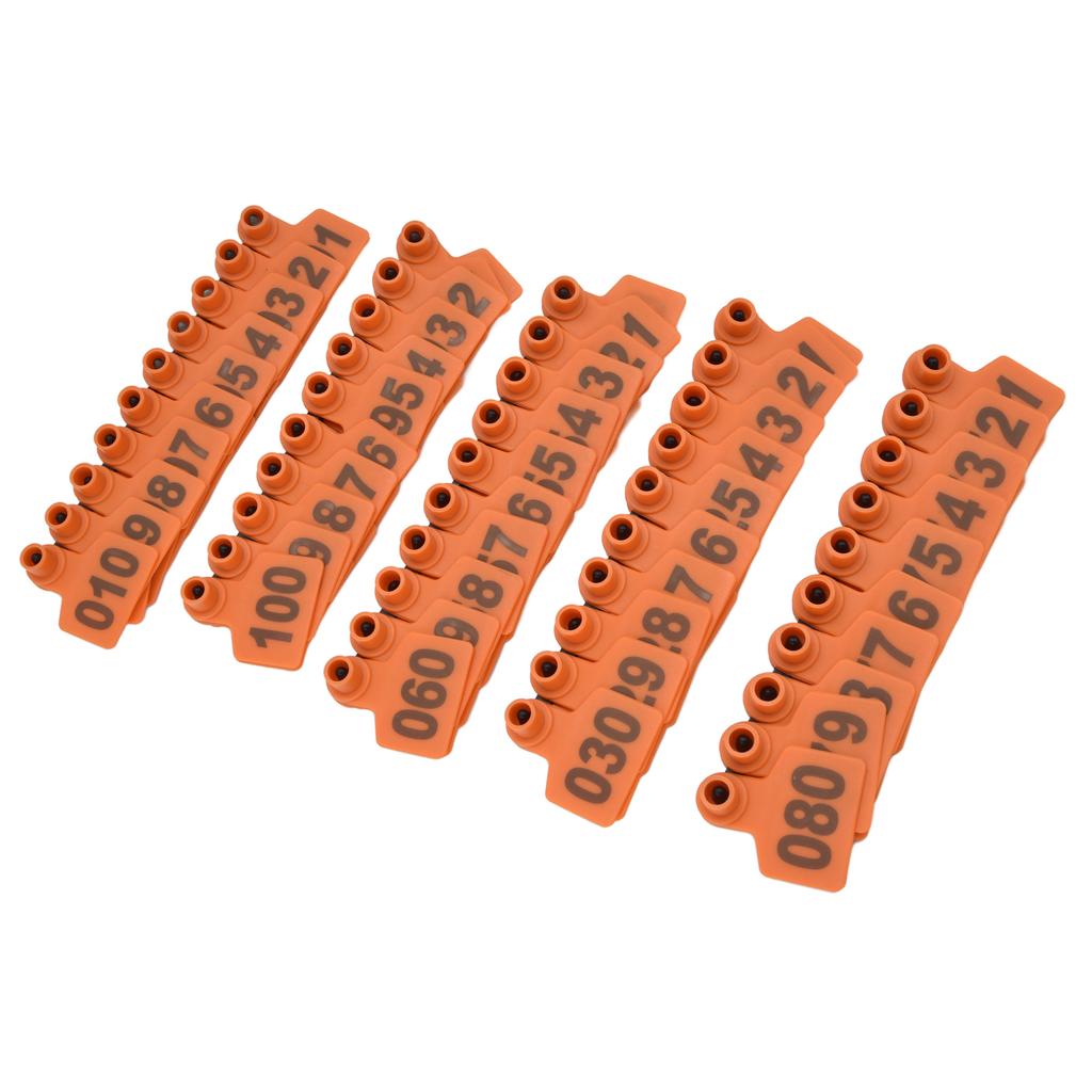 100Pcs TPU Cow Ear with Number 001‑100 Ear Label Farm Livestock Accessory