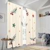 2 szt., druk płaski 2D Zasłony filtrujące światło Gałązka z jagodami bożonarodzeniowymi Gwiazda Wszechstronna tkanina poliestrowa (bez pręta) Dekoracje