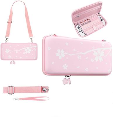 Switch Organic EL Case Pink Switch Case Switch Lite OLED Protective Cover 3way Handbag Crossbody Holds 10 Game Cards Carrying Set Large Capacity