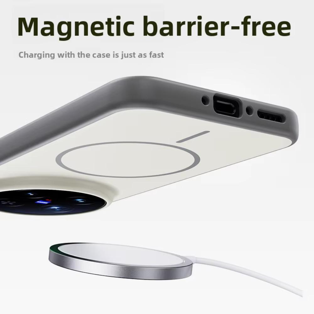 Minimalist Hard Silicone Skin Feel Magnetic Phone Case for VIVO X500 Pro Max X300 Wireless Charger Shockproof Anti Scratch Protective Cover