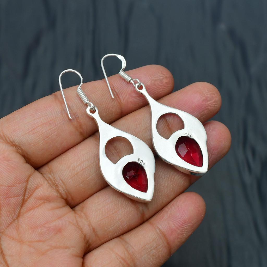 Pink Tourmaline Gemstone Handmade 925 Sterling Silver Jewelry Earring