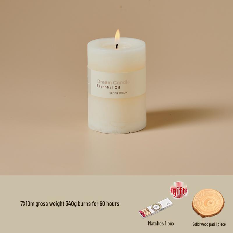 Large European White Scented Candle Set: Essential Oil Aromatherapy Pillar for Bedroom Ornament