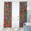 2pcs- Colorful romantic circular polyester material curtains, bathroom, bedroom, family room, and family room area decorative curtains