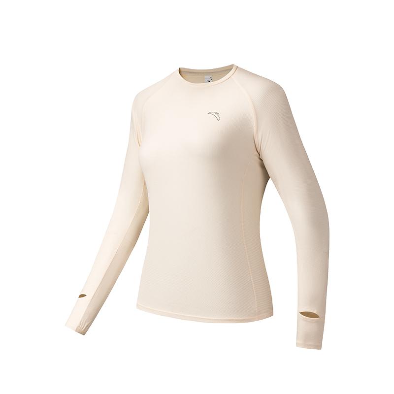 Anta Running Series Simple Round Neck Casual Long Sleeve T-Shirt Women Tops 962615401-6