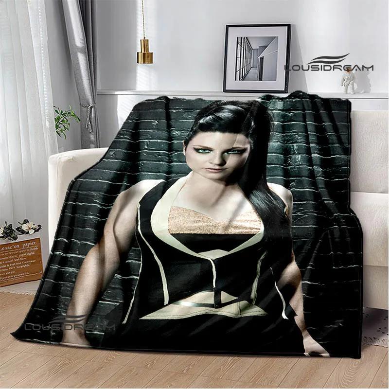 EvaneScence Band Retro Printed Fashion Warm Blanket Flannel Blanket Bed Linings Home Travel Birthday Gift
