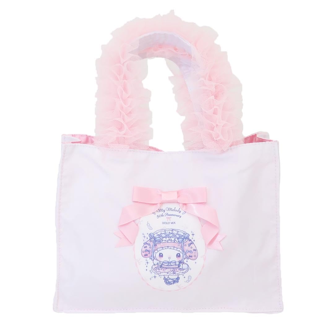 

My Melody Little Twin Stars x DOLLY MIX Сумка-тоут с оборками квадратной формы светло-розового цвета и
