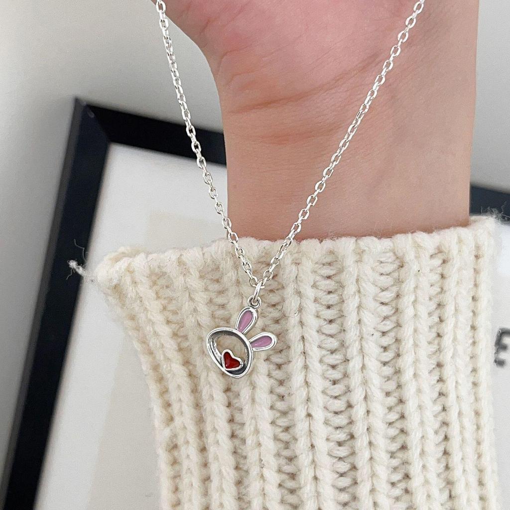 Yinruitai S925 Sterling Silver Rabbit Hoodie Necklace - Women's Luxury Design Clavicle Chain