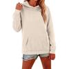 Damen Kapuzenpullover Lässig Langarm mit Kordelzug und Taschen, Ohne Rippbündchen
