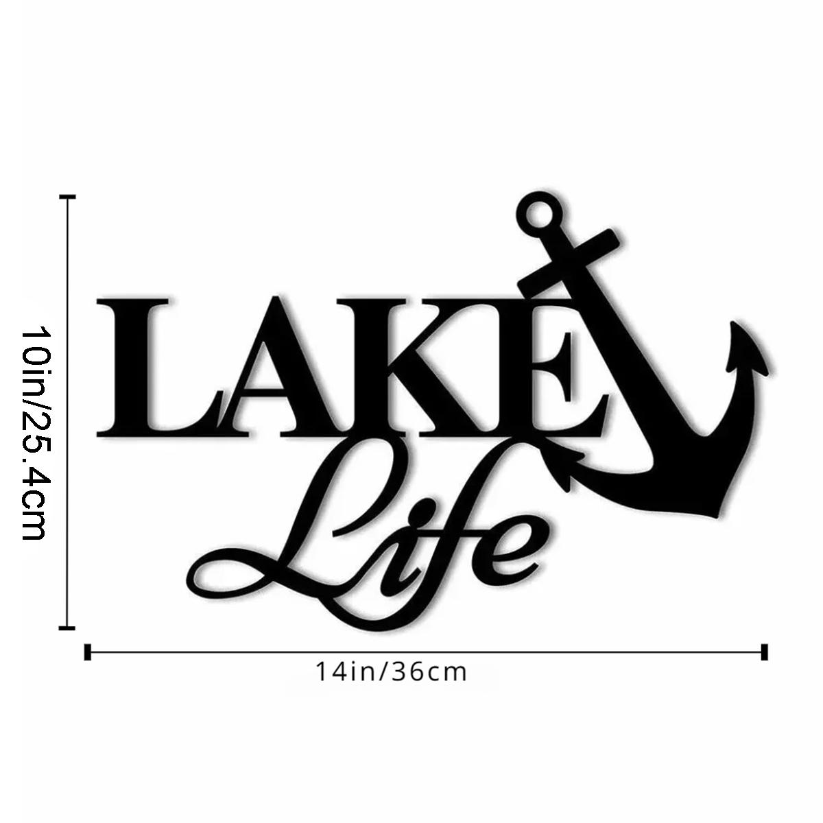 

Lake Life with Anchor Metal Wall Sign – Charming Home Décor, Decorative Iron Art, Hanging Wall Art, and Rustic Decoration чёрный