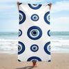 1pc Turkish Evil Eye Pattern Towel Single Sided 2D Print Lightweight Durable Towel Beach Vacation Pool Day Lucky Vibe Decor Gift