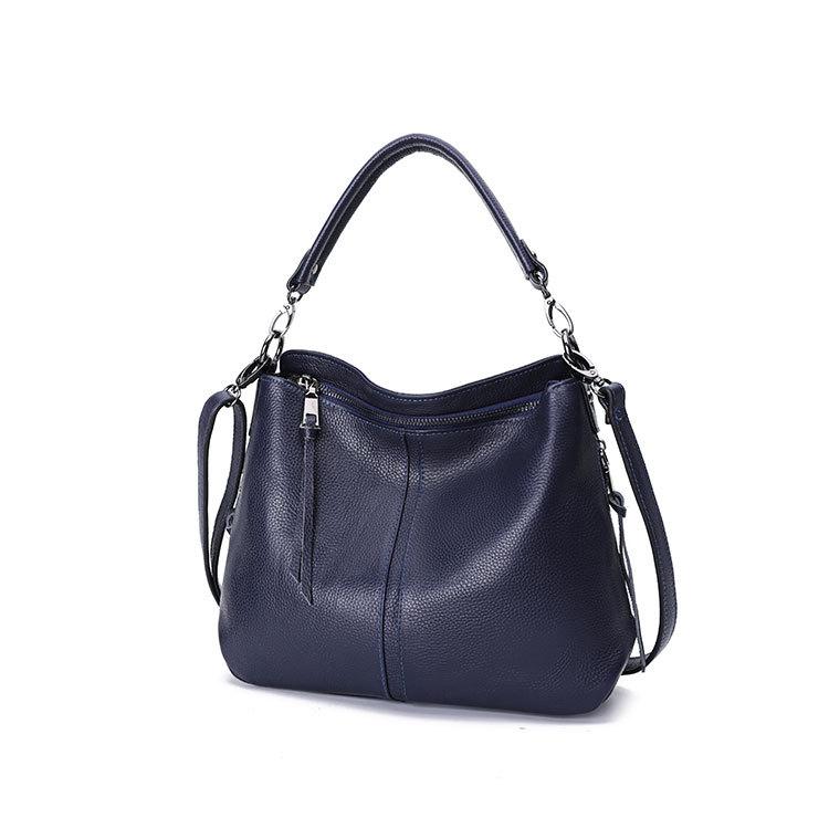 Borsa a tracolla da donna in pelle casual di grande capacità, primo strato di pelle bovina, semplice, morbida, a tracolla, a spalla, a mano