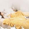 Skin-friendly Plaid Coral Fleece Blanket Solid Color Sofa Blanket Sleeping Blanket  Summer