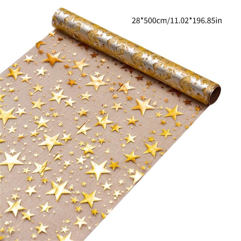 Gold Star Designs 5M Table Cover Polyester Fabric for Wedding Birthday Party and Holiday Table Setting Decoration