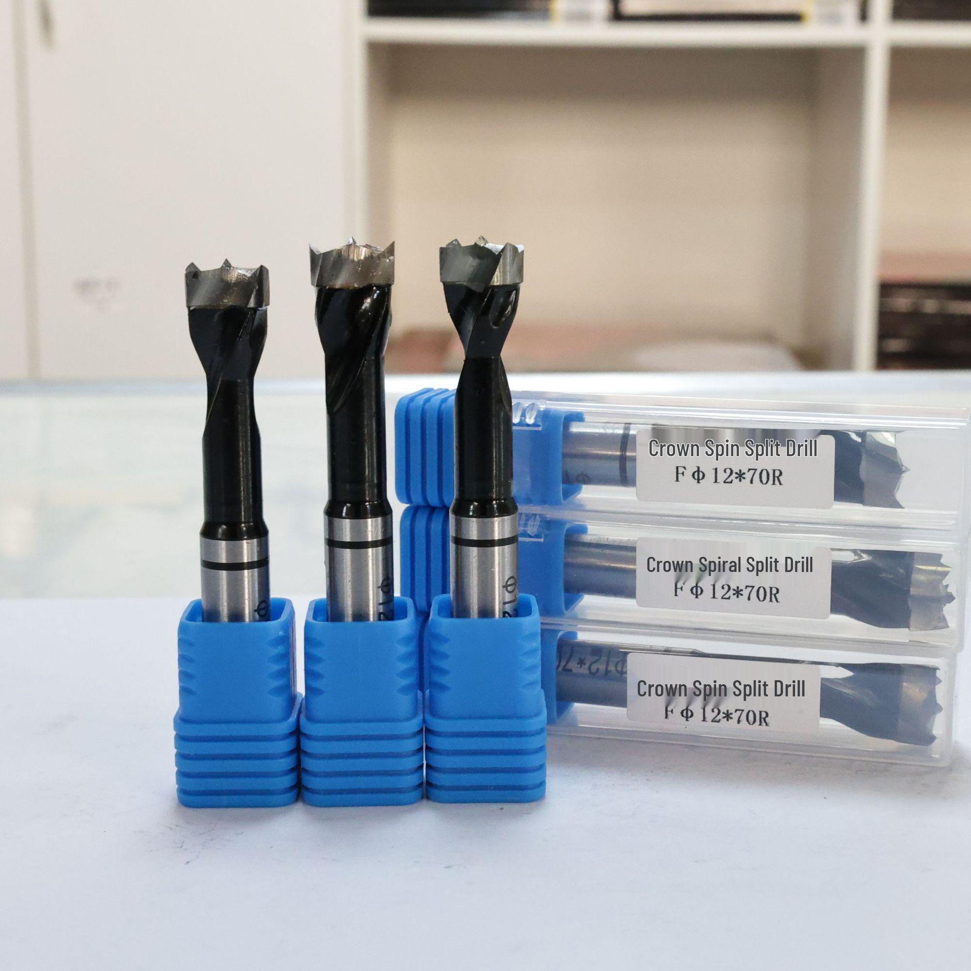 

Crown Alloy Diamond Split Drill Bit for Woodworking and CNC Hole Saw 8*70R Crown Drill