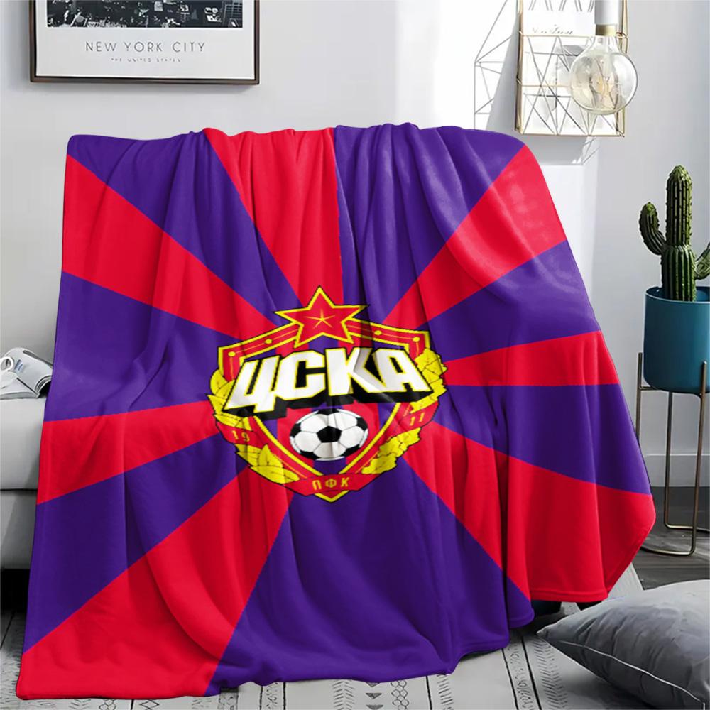1Pc CSKA Moscow Print Flannel Blanket High Quality Warm Comfortable Cover for All Seasons Perfect for Gifts Home Decor