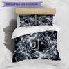 Juventus FC Pattern Printed 3PCS Bedding Set Soft Skin-Friendly Washable Duvet Cover & Pillowcases Set All Season Bedroom