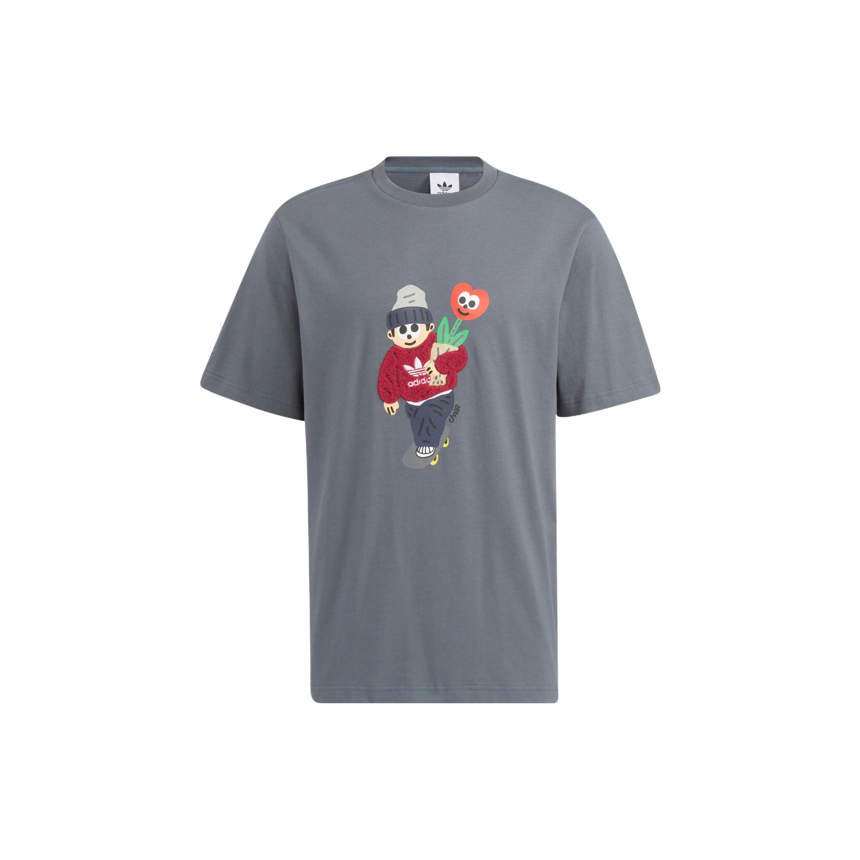 adidas Originals x Charr Morita Crossover Valentine s Day Tee Grey Men s HR3475 S
