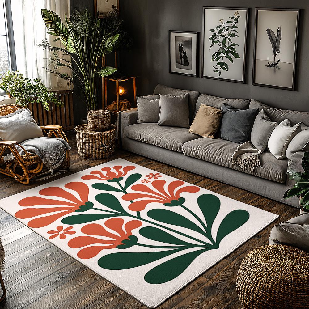 

Floral Doormat Indoor Outdoor Rug Washable Entrance Mat Welcome Home Decor Farmhouse Kitchen Floor Carpet Accent 60cm x 90cm