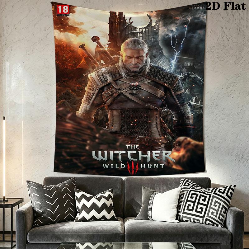The Witcher Wall Hanging Printed Fabric Blanket Decorative Tapestries for Bedroom Living Room Home Decor